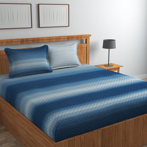 Ombre 100% Cotton King Size Bed Sheet Set with Pillow Covers by Florida